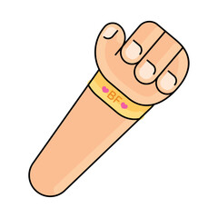 Children hand Friendship bracelet Vector illustration