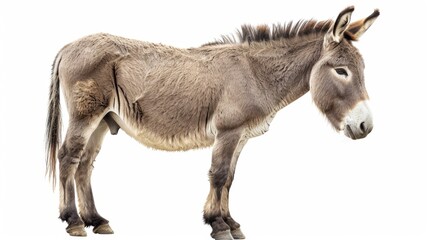 Obraz premium Adorable donkey isolated on a pure white background.