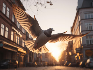 dove in flight