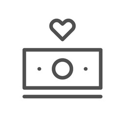 Money savings icon outline and linear vector.	