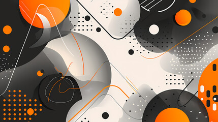 Obraz premium Colorful Pastel Abstract Background Vector | Black and Grey Gradient with Orange Highlights