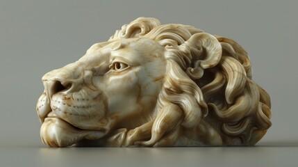 Obraz premium Striking depiction of a majestic lion's head, capturing its regal presence and fierce gaze.