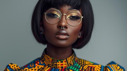 Woman With Glasses And Nose Ring