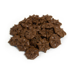 Milk Chocolate Stars on White Background