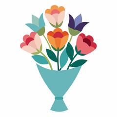 Obraz premium flower bouquet isolated white background