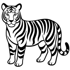 Tiger coloring pages black and white