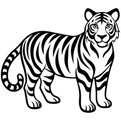 Tiger coloring pages black and white