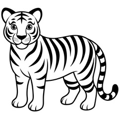 Tiger coloring pages black and white