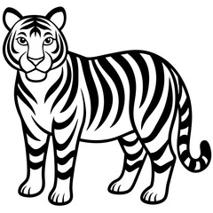 Tiger coloring pages black and white