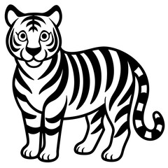 Tiger coloring pages black and white