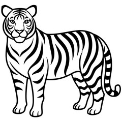 Tiger coloring pages black and white