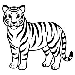 Tiger coloring pages black and white