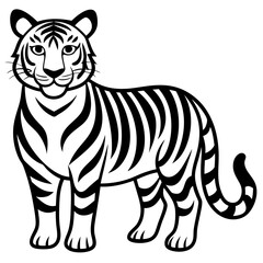 Tiger coloring pages black and white