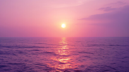 Obraz premium Serene Sunset Dreamscape: Soft Violet and Magenta Tones with Romantic Atmosphere