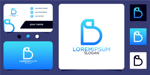 collection of initial B abstract business monograms with gradient colors vector business card design logos