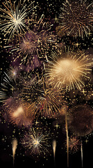 Glowing Fireworks Spectacular in the Night Sky Background Illustration