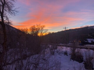 sunset in the mountains