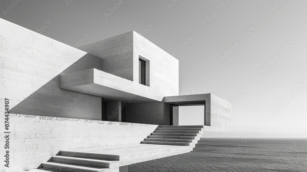 Poster minimalist architectural structure with bold, clean lines