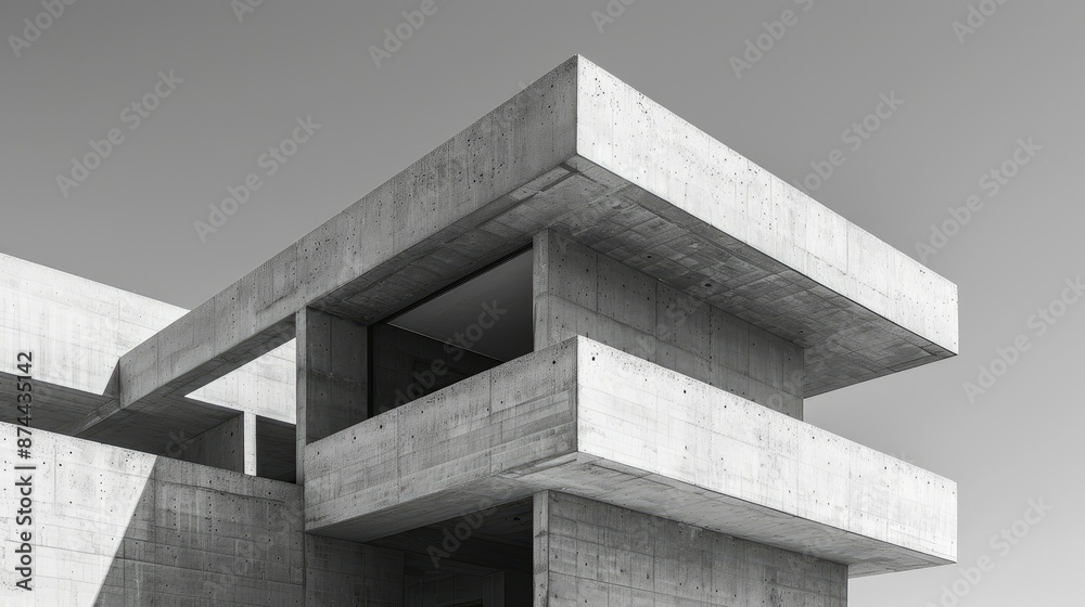 Poster minimalist architectural structure with bold, clean lines