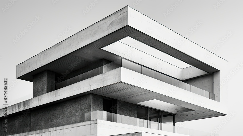 Poster Minimalist architectural structure with bold, clean lines