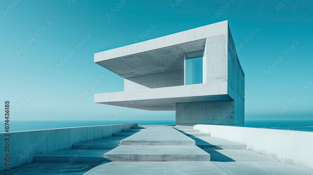 Poster minimalist architectural structure with bold, clean lines