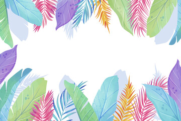 Watercolor colorful tropical background