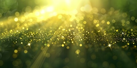 Obraz premium Golden starlight illuminates a green screen with alpha transparency. Concept Special Effects, Visual Effects, Green Screen, Lighting Techniques, Film Production