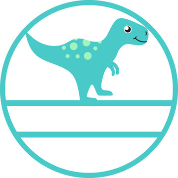 recommend clip art: Cute Cartoon Dinosaur In A Circle With Name Gap