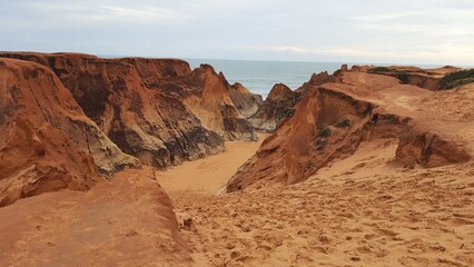 falésias de morro branco, no Ceará 