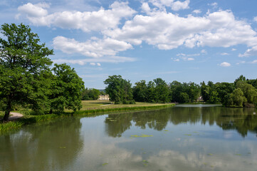 A lake in green park