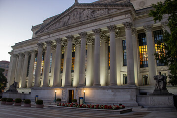 National Archives Building in the Evening