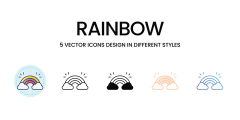 Rainbow icons set vector illustration. vector stock
