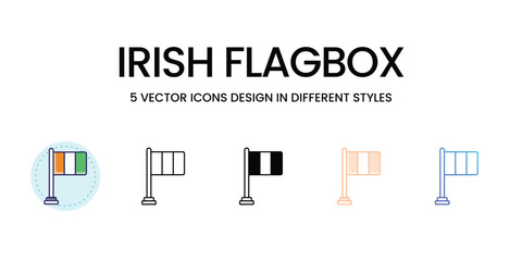 Irish FlagBOX icons set vector illustration. vector stock