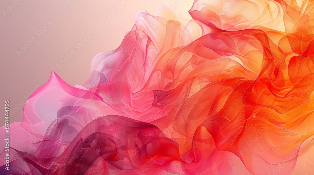 Aufkleber abstract, colorful fabric waves representing a blend of warm and cool tones in a fluid artistic comp