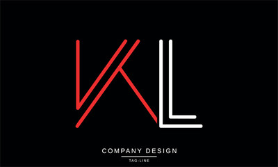 WL, LW Abstract Letters Logo Monogram Design Font Icon Vector Initials