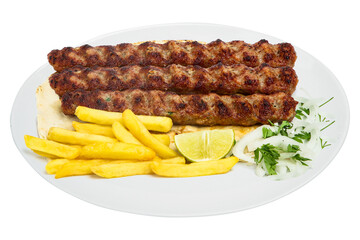 Chicken Kabab with French Fries, KABAB, CHICKEN KABAB, FRENCH FRIES