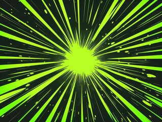 Vibrant Green Comic Book Explosion Background for Dynamic Designs