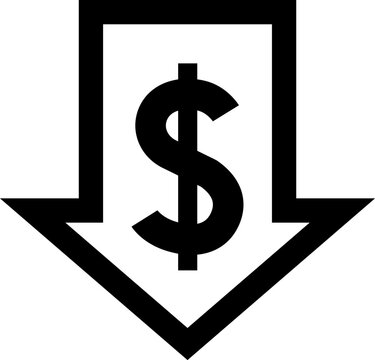 Cost reduction. Cost increase icon. Price reduced, discount icon. Financial vector illustration.