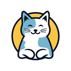 Cat logo design vector template