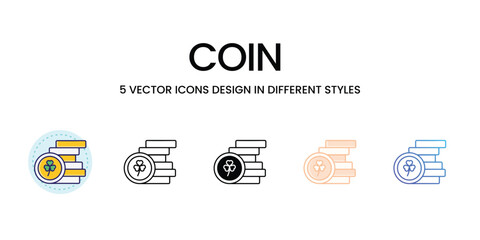 Coin  icons set vector illustration. vector stock