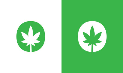 Letter o with maple leaf business logo template