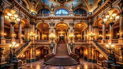 Naklejka premium Ornate Staircase in a Grand Opera House
