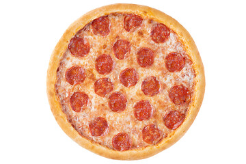 Best Pepperoni Pizza on a White Background for a Food Delivery Site or Restaurant