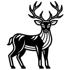  Lineicons: Deer Icons Set Isolated on White Background for Design Needs