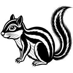 Chipmunk Rodent Icon Vector on White Background: Cartoon Illustration