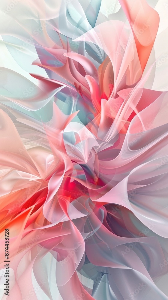 Aufkleber abstract colorful swirls and waves in a soft pastel palette - artistic conceptual background