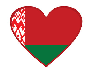   Belarus flag heart shaped. vector
