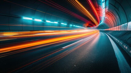 Dynamic light trails creating a futuristic motion effect