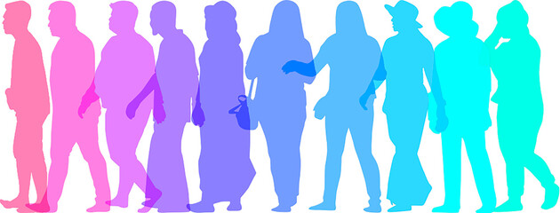 abstract people silhouette with white background