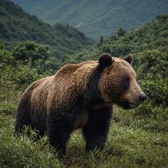 Fototapeta premium A mountain is a large landform that rises prominently above its surroundings, typically characterized by steep slopes, a defined peak or summit, and significant height relative to the surrounding terr